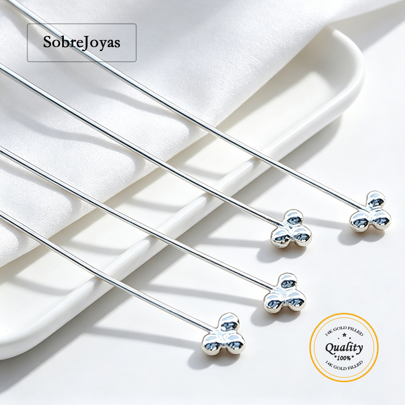 Jewelry Making Head Pins - 3'lü Top Başlı İğne 925 Ayar