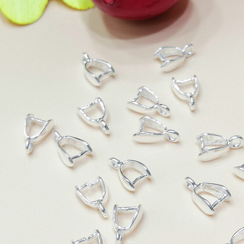 Jewelry Making Stones - 50 adet gümüş kaplama konnektör sıkıştırma