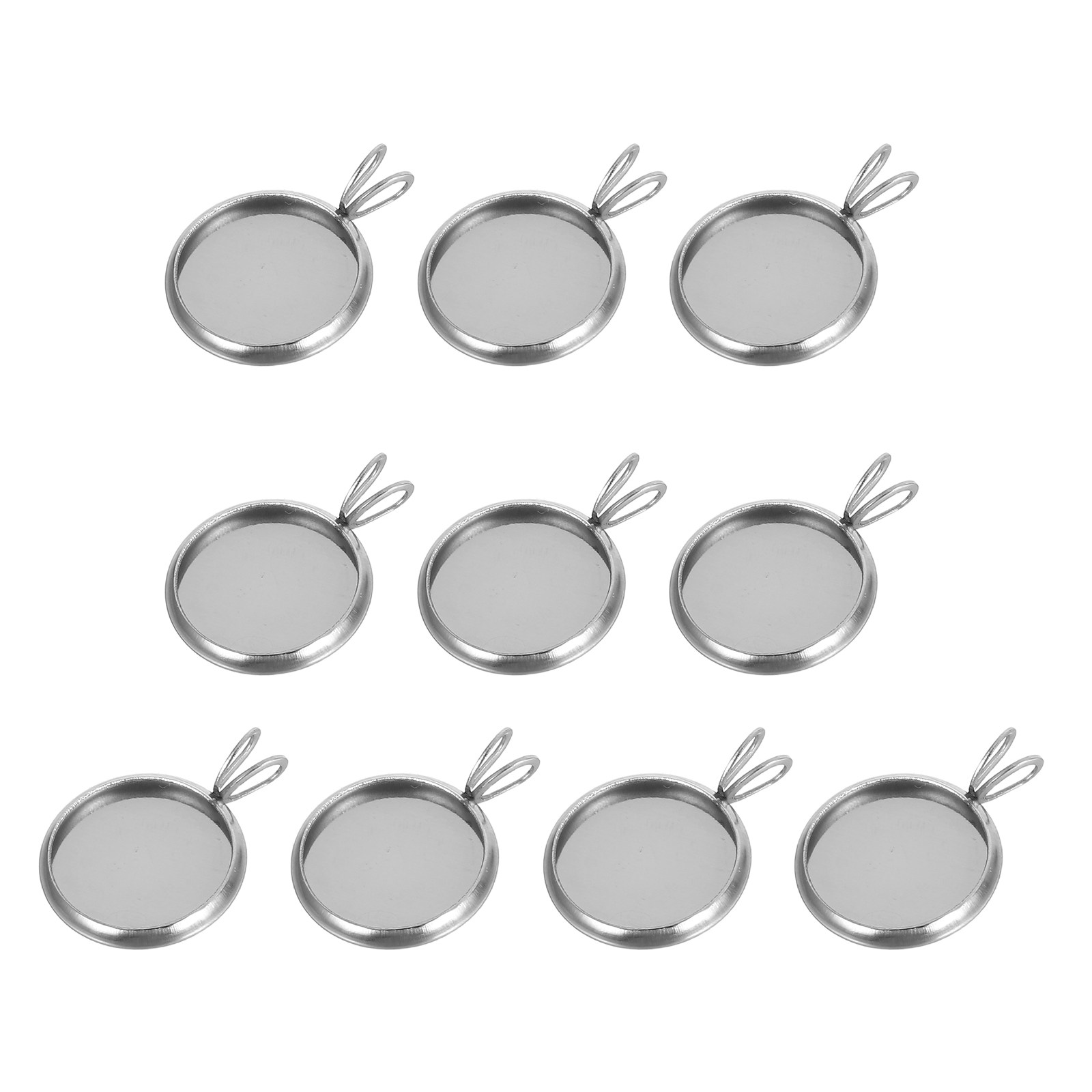 Making Custom Jewelry - 10 Adet 12Mm Yuvarlak Kolye Tepsisi