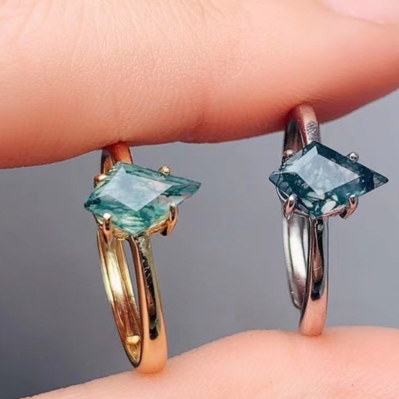 Jewelry Making University - Moss akik 925 gümüş alyanslar uçurtma