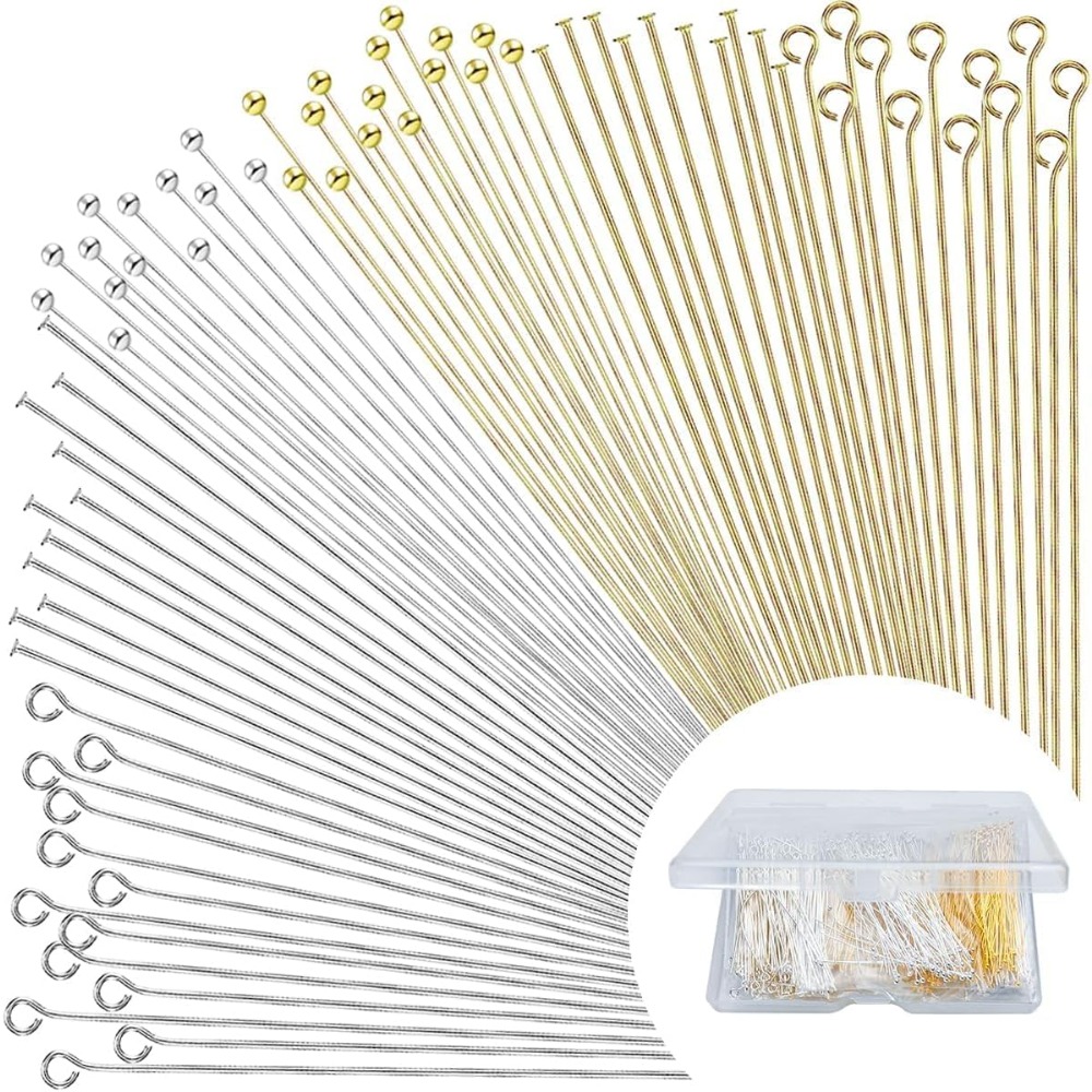 Jewelry Making Head Pins - 600 adet Düz Başlı Gözlü Boncuk