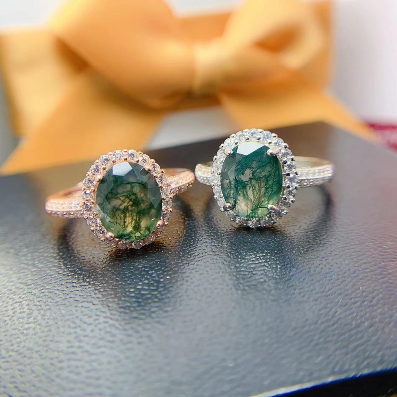 Doğal Moss akik yüzük söz yüzü - Jewelry Making University incelemesi ve fiyatı