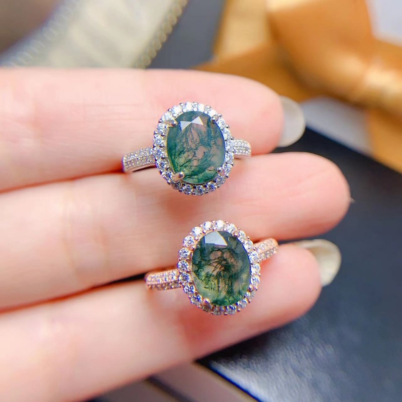 Doğal Moss akik yüzük söz yüzü - Jewelry Making University incelemesi ve fiyatı