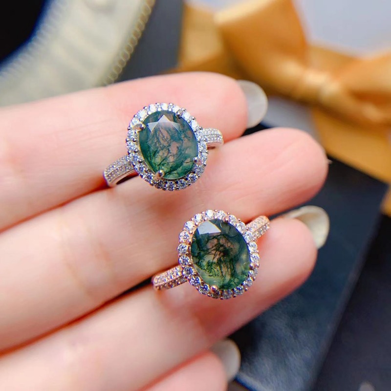 Doğal Moss akik yüzük söz yüzü - Jewelry Making University incelemesi ve fiyatı