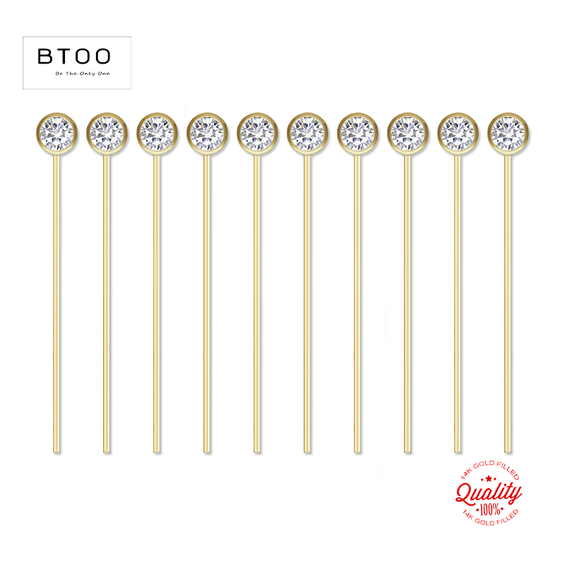 14 K Altın Dolgulu Zirkon Kafa - Jewelry Making Head Pins incelemesi ve fiyatı