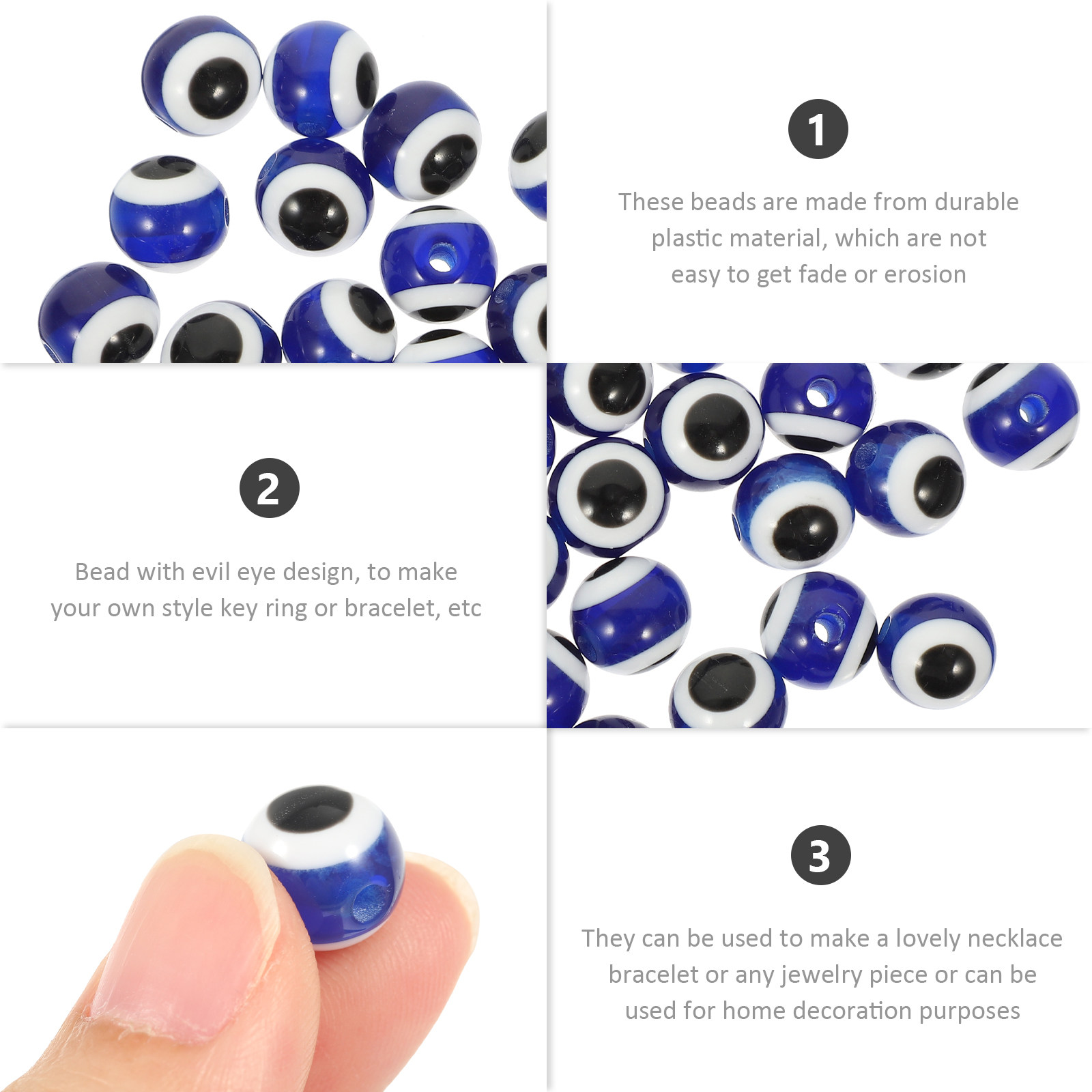 100 Adet Nazar Boncuğu Plastik - Jewelry Making Ideas With Beads incelemesi ve fiyatı